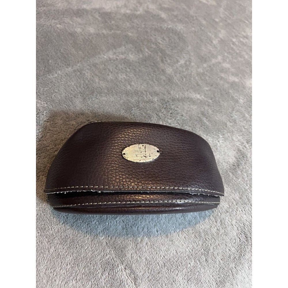 FENDI Selleria Serie Numerata 100% Leather Logo Sunglasses Soft Case Ita…